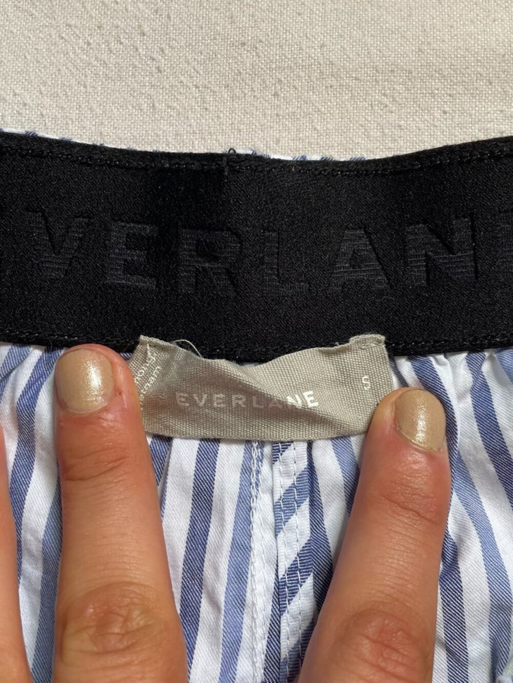 Everlane Blue and White Striped Pajama Pants - Picture 3 of 10